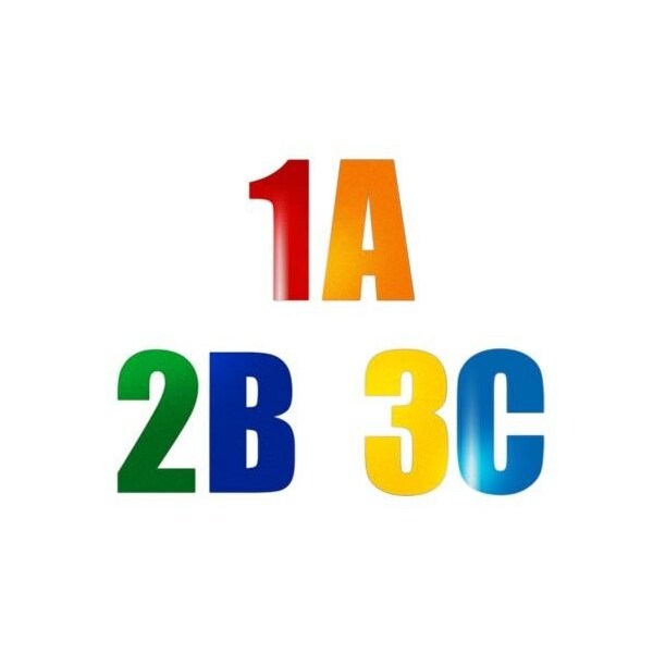 Ergomat 4in DuraStripe Supreme Numbers White, 50PK DSV-N-4-W-KIT - main